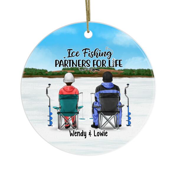 Personalized Ornament, Ice Fishing Partners For Life, Gift for Family And Friends