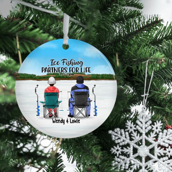 Personalized Ornament, Ice Fishing Partners For Life, Gift for Family And Friends