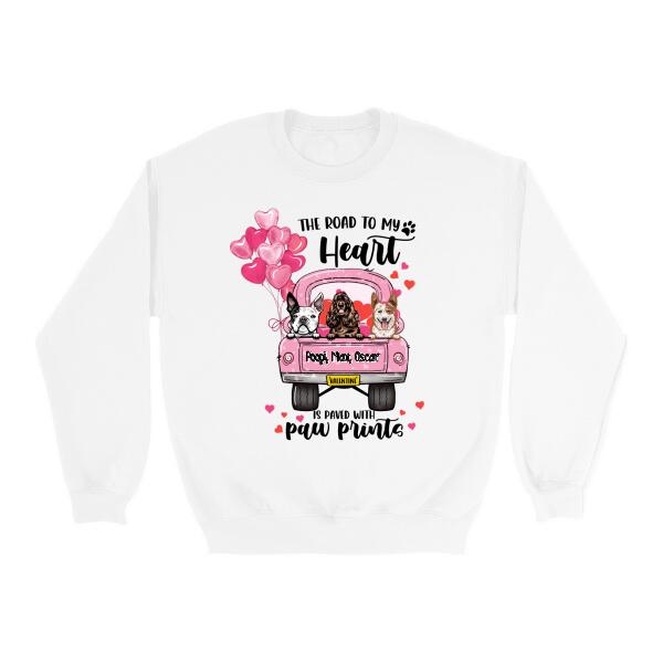 The Road To My Heart - Personalized Shirt For Him, For Her, Dog Lovers, Valentine's Day