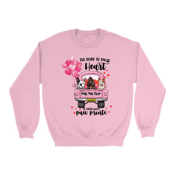 The Road To My Heart - Personalized Shirt For Him, For Her, Dog Lovers, Valentine's Day