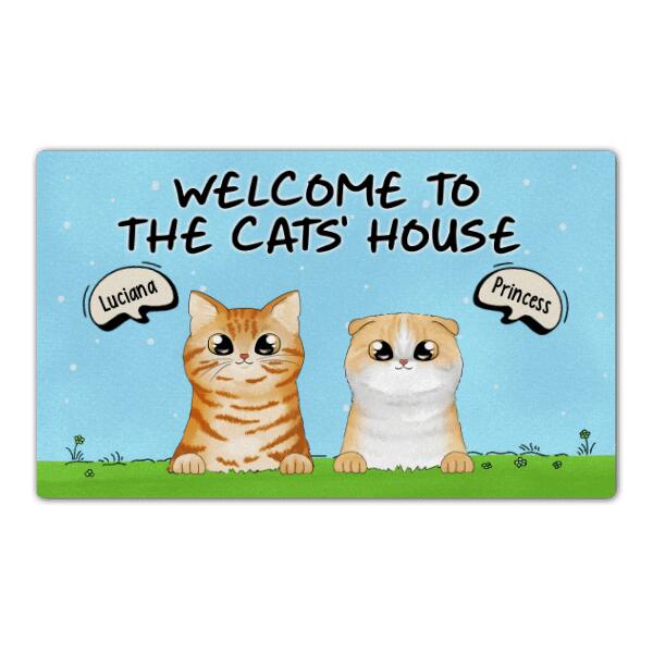 Welcome To The Cats' House - Personalized Doormat For Him, Her, Cat Lovers