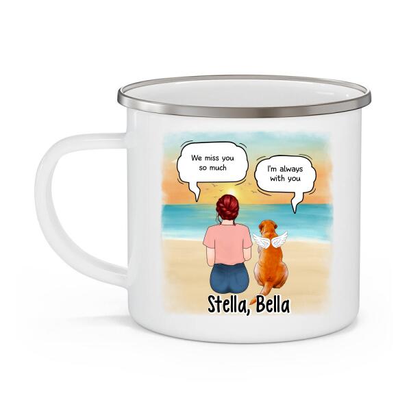 Just a Girl Who Loves Dogs - Personalized Gifts Custom Memorial Enamel Mug for Dog Mom, Memorial Gifts