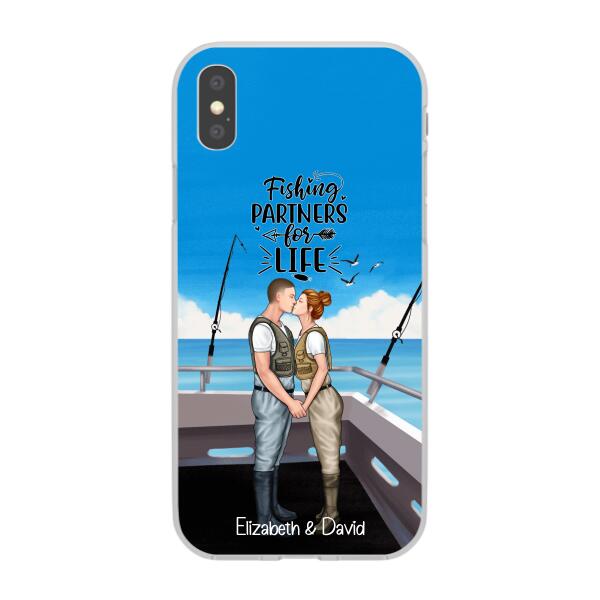 Fishing Partners For Life - Personalized Phone Case For Couples, Fishing