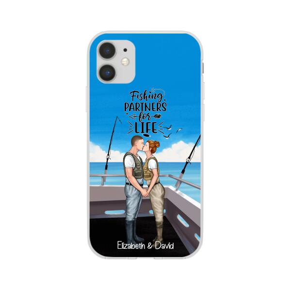 Fishing Partners For Life - Personalized Phone Case For Couples, Fishing