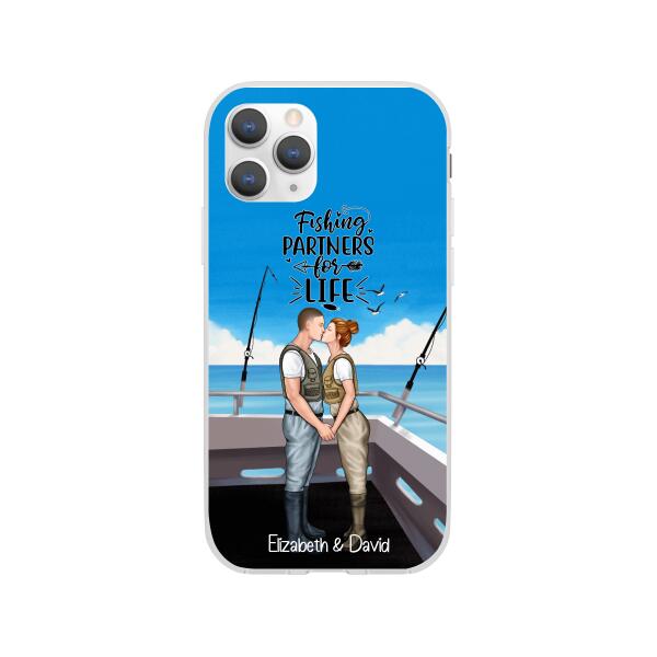 Fishing Partners For Life - Personalized Phone Case For Couples, Fishing