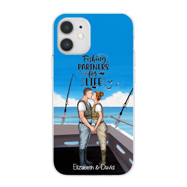 Fishing Partners For Life - Personalized Phone Case For Couples, Fishing