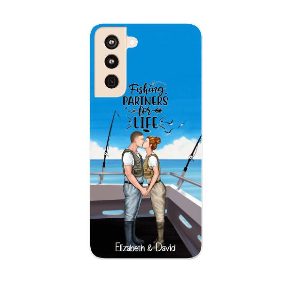 Fishing Partners For Life - Personalized Phone Case For Couples, Fishing