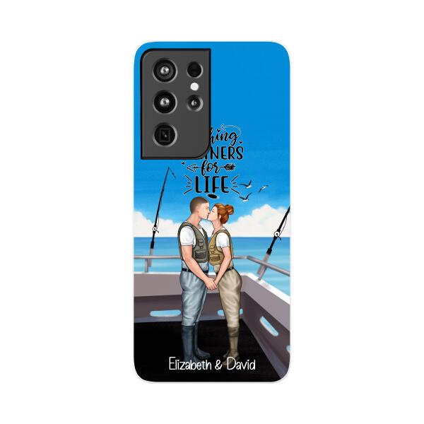 Fishing Partners For Life - Personalized Phone Case For Couples, Fishing