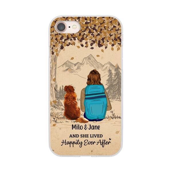 And She Lived Happily Ever After - Personalized Phone Case For Her, Dog Lovers, Hiking