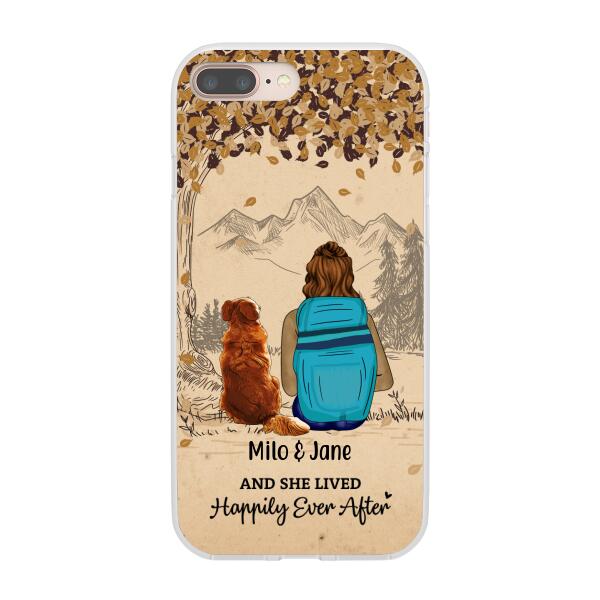 And She Lived Happily Ever After - Personalized Phone Case For Her, Dog Lovers, Hiking