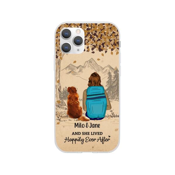 And She Lived Happily Ever After - Personalized Phone Case For Her, Dog Lovers, Hiking