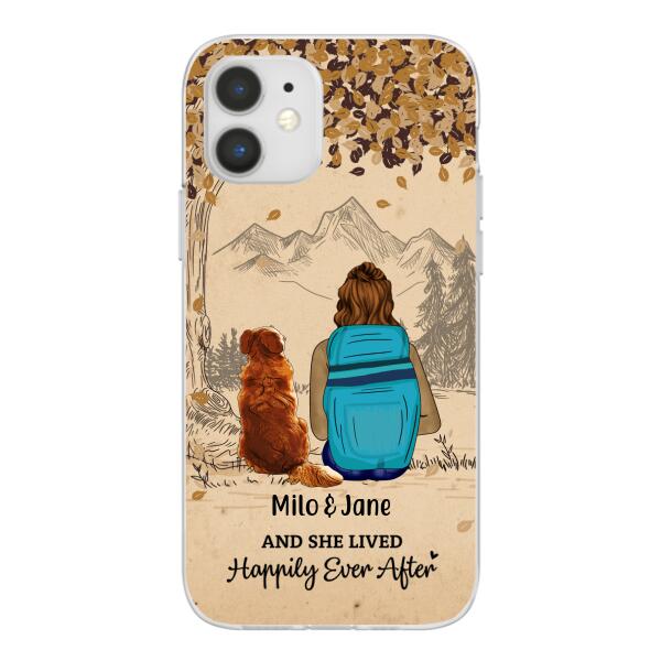 And She Lived Happily Ever After - Personalized Phone Case For Her, Dog Lovers, Hiking