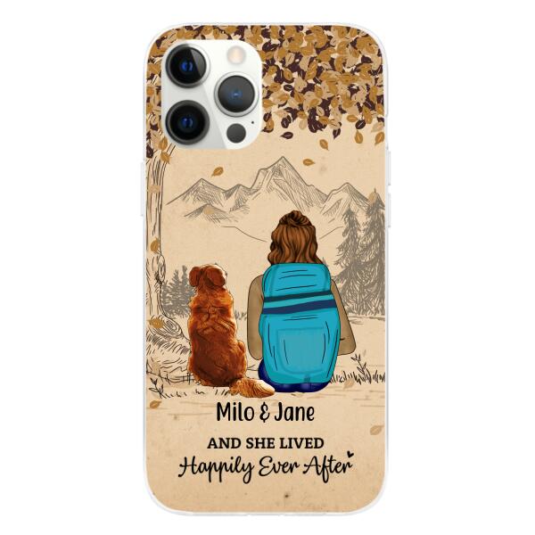 And She Lived Happily Ever After - Personalized Phone Case For Her, Dog Lovers, Hiking