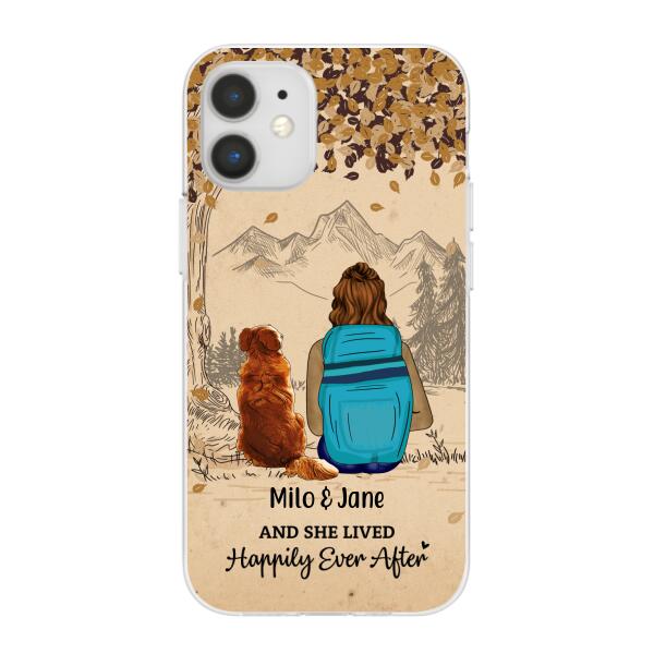 And She Lived Happily Ever After - Personalized Phone Case For Her, Dog Lovers, Hiking