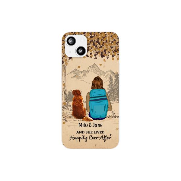 And She Lived Happily Ever After - Personalized Phone Case For Her, Dog Lovers, Hiking