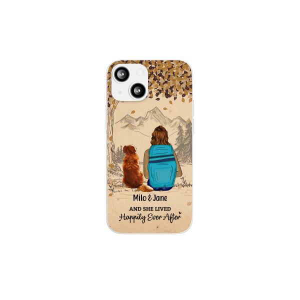 And She Lived Happily Ever After - Personalized Phone Case For Her, Dog Lovers, Hiking