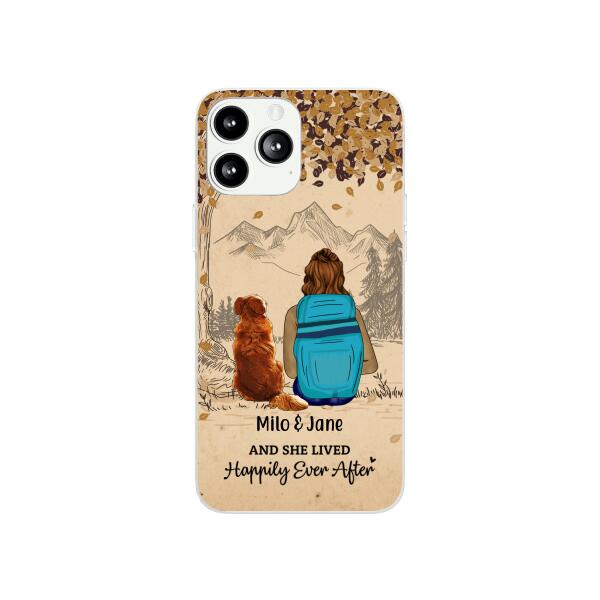 And She Lived Happily Ever After - Personalized Phone Case For Her, Dog Lovers, Hiking