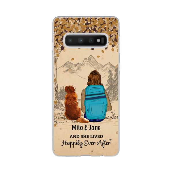 And She Lived Happily Ever After - Personalized Phone Case For Her, Dog Lovers, Hiking