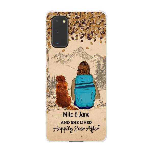 And She Lived Happily Ever After - Personalized Phone Case For Her, Dog Lovers, Hiking