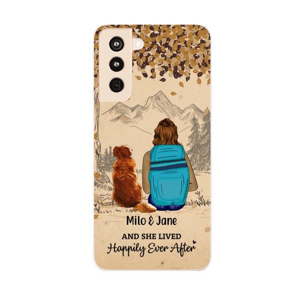 And She Lived Happily Ever After - Personalized Phone Case For Her, Dog Lovers, Hiking