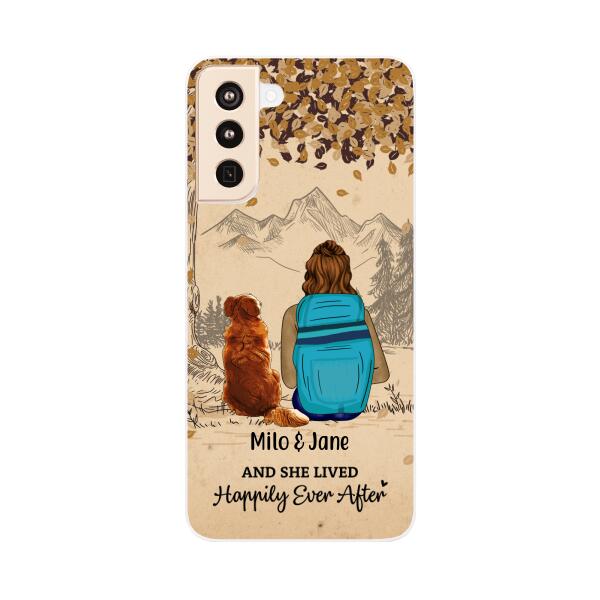 And She Lived Happily Ever After - Personalized Phone Case For Her, Dog Lovers, Hiking