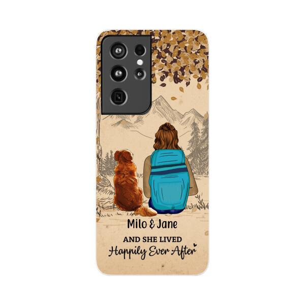 And She Lived Happily Ever After - Personalized Phone Case For Her, Dog Lovers, Hiking