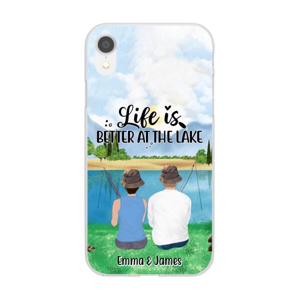 Life Is Better At The Lake - Personalized Phone Case For Couples, Friends, Fishing