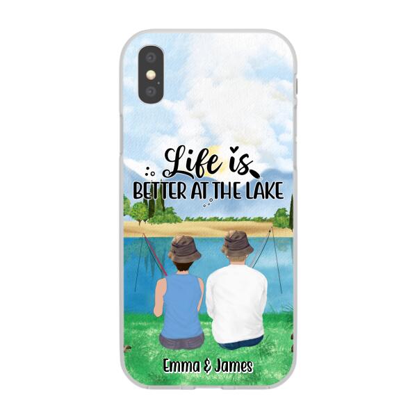 Life Is Better At The Lake - Personalized Phone Case For Couples, Friends, Fishing