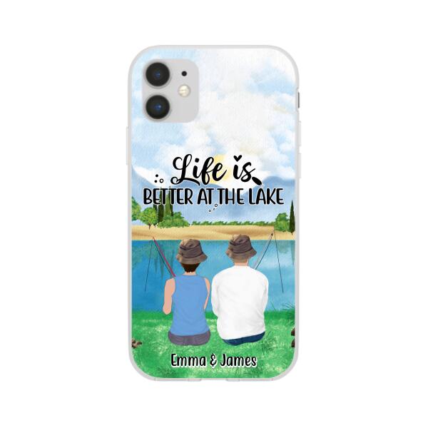 Life Is Better At The Lake - Personalized Phone Case For Couples, Friends, Fishing