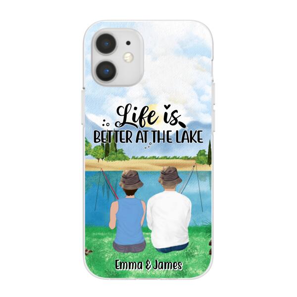 Life Is Better At The Lake - Personalized Phone Case For Couples, Friends, Fishing