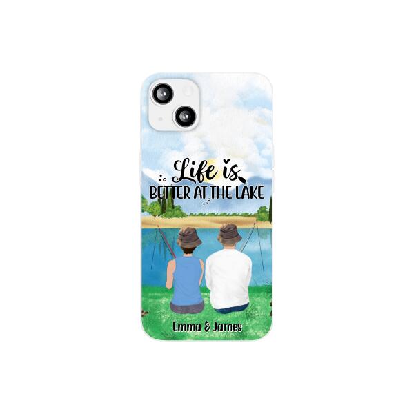 Life Is Better At The Lake - Personalized Phone Case For Couples, Friends, Fishing