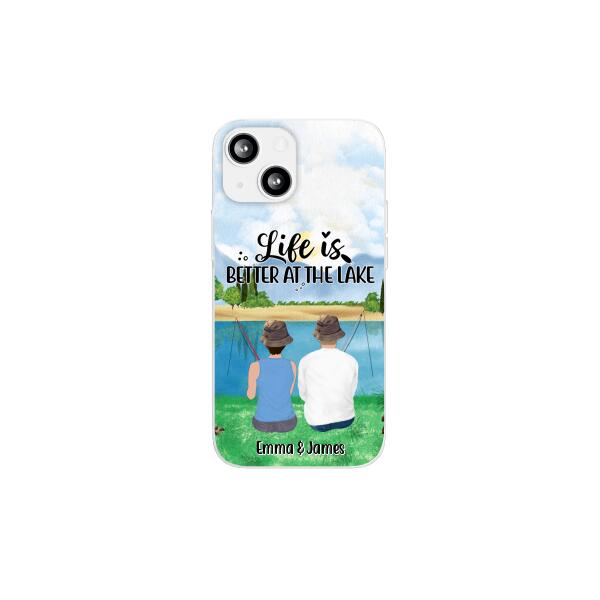 Life Is Better At The Lake - Personalized Phone Case For Couples, Friends, Fishing