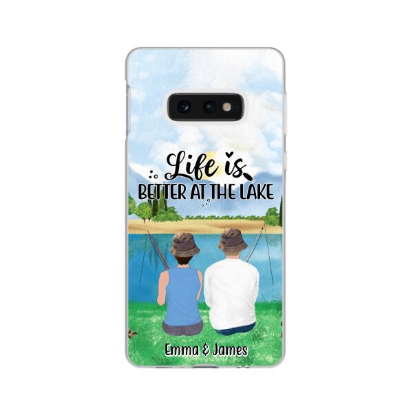 Life Is Better At The Lake - Personalized Phone Case For Couples, Friends, Fishing