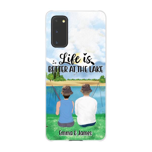 Life Is Better At The Lake - Personalized Phone Case For Couples, Friends, Fishing