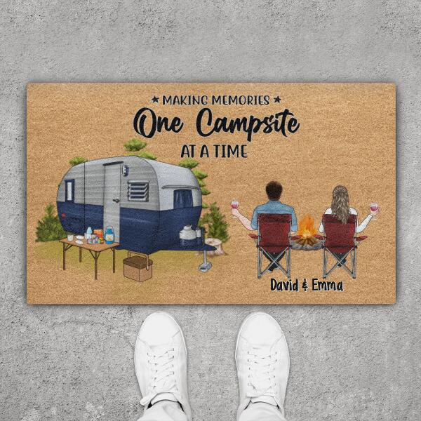 Making Memories One Campsite at a Time - Personalized Gifts Custom Camping Doormat for Couples, Camping Lovers