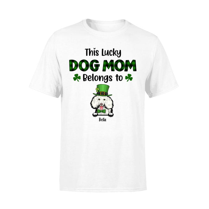 This Lucky Dog Mom Belongs to Dogs - Personalized Gifts Custom Dog Shirt for Dog Mom, Dog Lovers