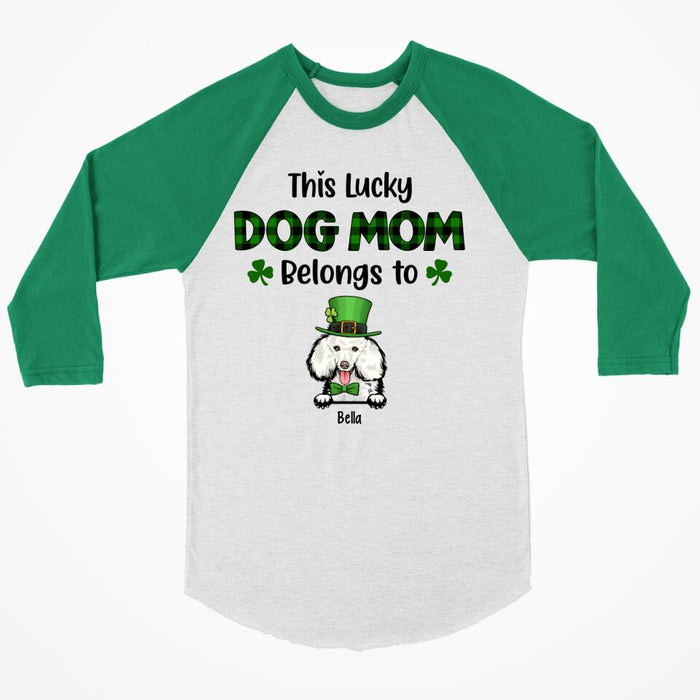 This Lucky Dog Mom Belongs to Dogs - Personalized Gifts Custom Dog Shirt for Dog Mom, Dog Lovers