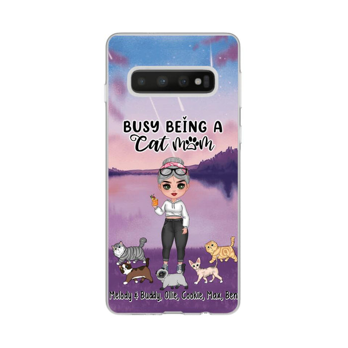 Busy Being a Cat Mom - Personalized Gifts for Custom Cat Lovers' Phone Cases for Cat Mom and Cat Lovers