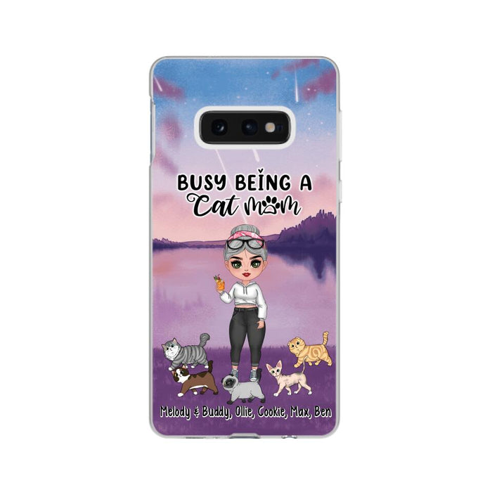 Busy Being a Cat Mom - Personalized Gifts for Custom Cat Lovers' Phone Cases for Cat Mom and Cat Lovers