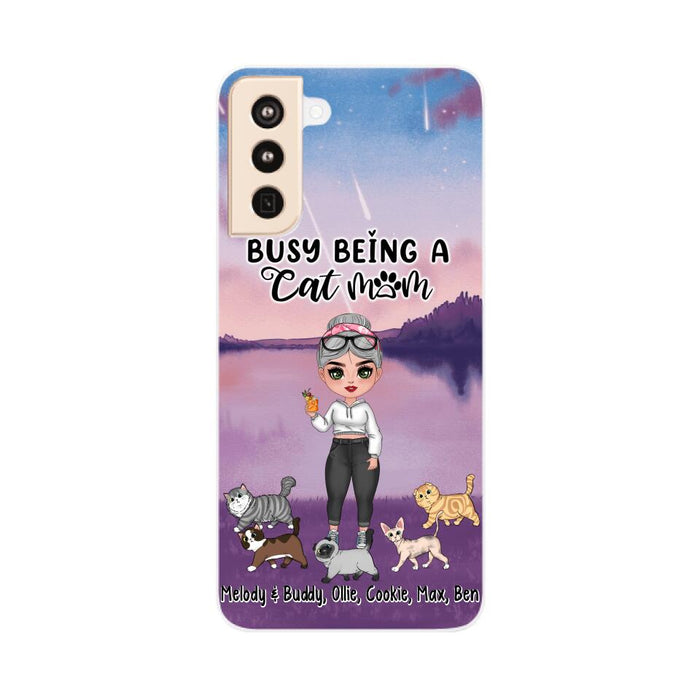 Busy Being a Cat Mom - Personalized Gifts for Custom Cat Lovers' Phone Cases for Cat Mom and Cat Lovers