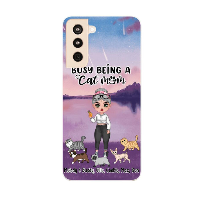 Busy Being a Cat Mom - Personalized Gifts for Custom Cat Lovers' Phone Cases for Cat Mom and Cat Lovers