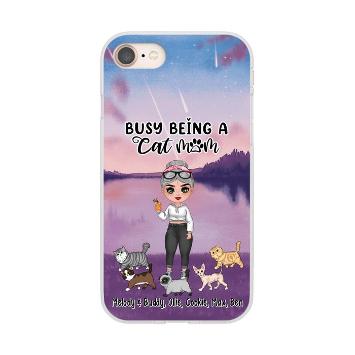 Busy Being a Cat Mom - Personalized Gifts for Custom Cat Lovers' Phone Cases for Cat Mom and Cat Lovers