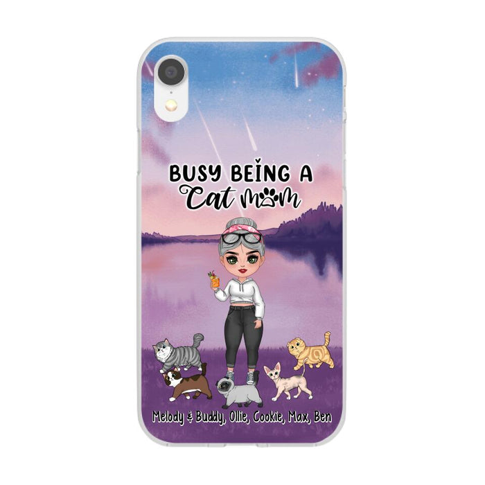 Busy Being a Cat Mom - Personalized Gifts for Custom Cat Lovers' Phone Cases for Cat Mom and Cat Lovers