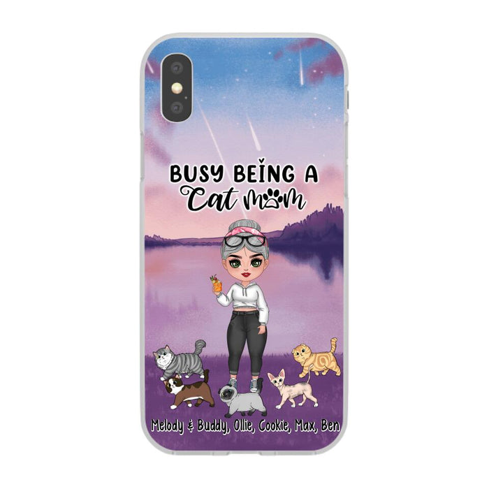 Busy Being a Cat Mom - Personalized Gifts for Custom Cat Lovers' Phone Cases for Cat Mom and Cat Lovers