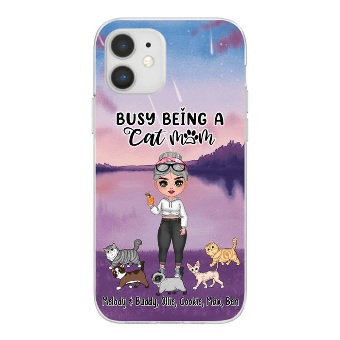 Busy Being a Cat Mom - Personalized Gifts for Custom Cat Lovers' Phone Cases for Cat Mom and Cat Lovers