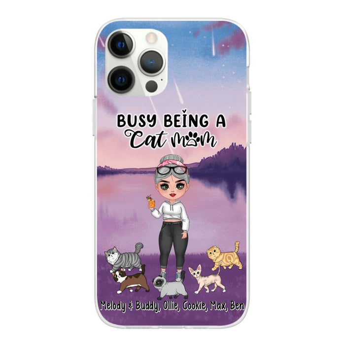 Busy Being a Cat Mom - Personalized Gifts for Custom Cat Lovers' Phone Cases for Cat Mom and Cat Lovers