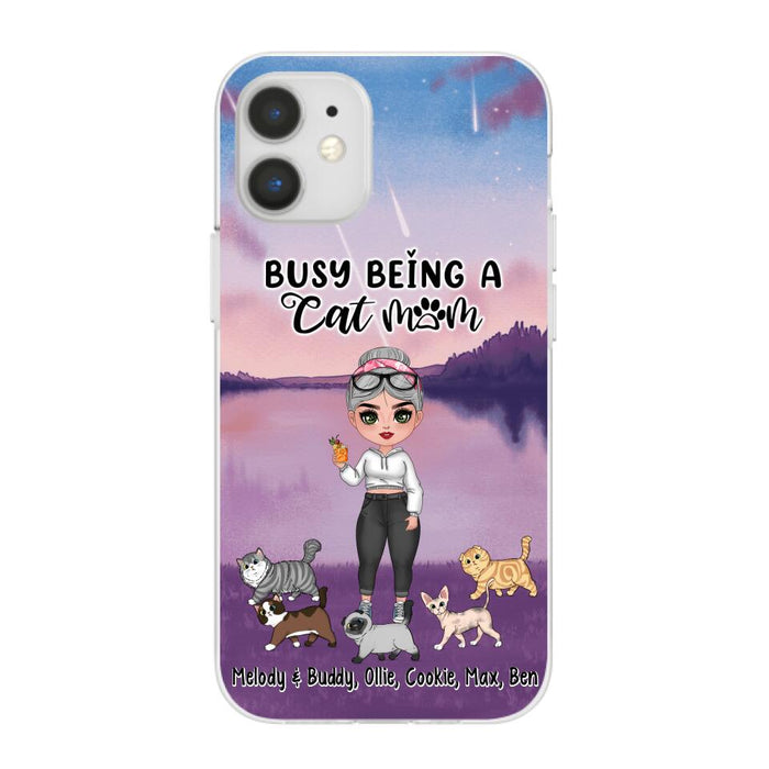 Busy Being a Cat Mom - Personalized Gifts for Custom Cat Lovers' Phone Cases for Cat Mom and Cat Lovers