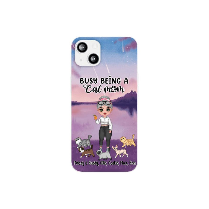 Busy Being a Cat Mom - Personalized Gifts for Custom Cat Lovers' Phone Cases for Cat Mom and Cat Lovers