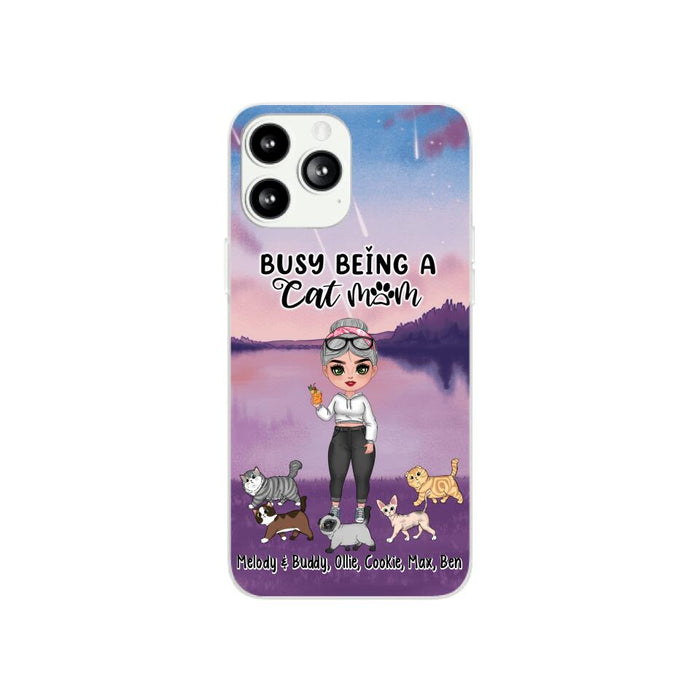 Busy Being a Cat Mom - Personalized Gifts for Custom Cat Lovers' Phone Cases for Cat Mom and Cat Lovers