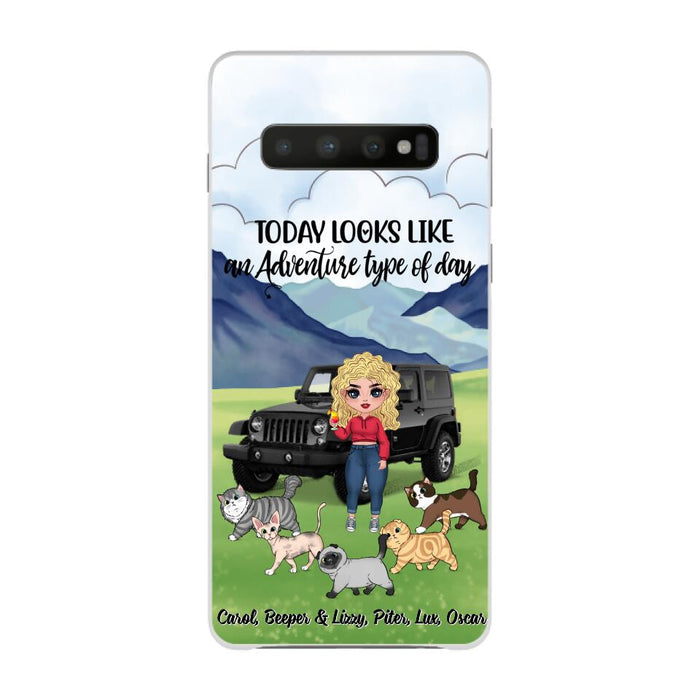 An Adventure Type Of Day - Personalized Phone Case For Her, Cat Lovers, Chibi